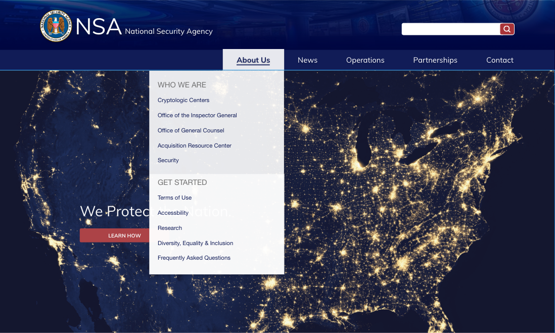 Original site's navigation